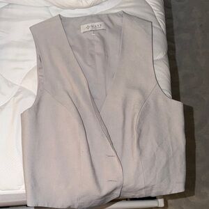Wayf Light Taupe Tailored V-Neck Vest